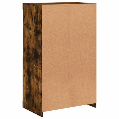 Aparador com luzes LED 60,5x37x100 cm carvalho fumado