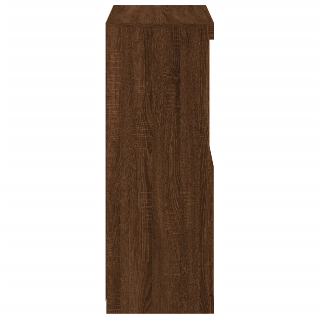 Aparador com luzes LED 60,5x37x100 cm carvalho castanho