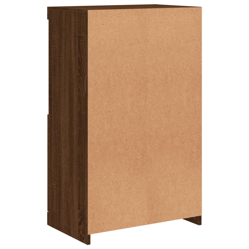 Aparador com luzes LED 60,5x37x100 cm carvalho castanho