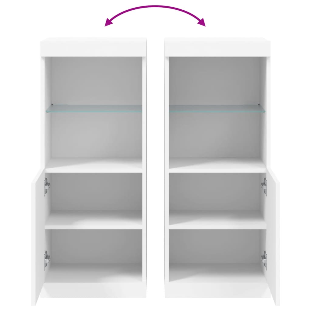 Aparador com luzes LED 41x37x100 cm branco