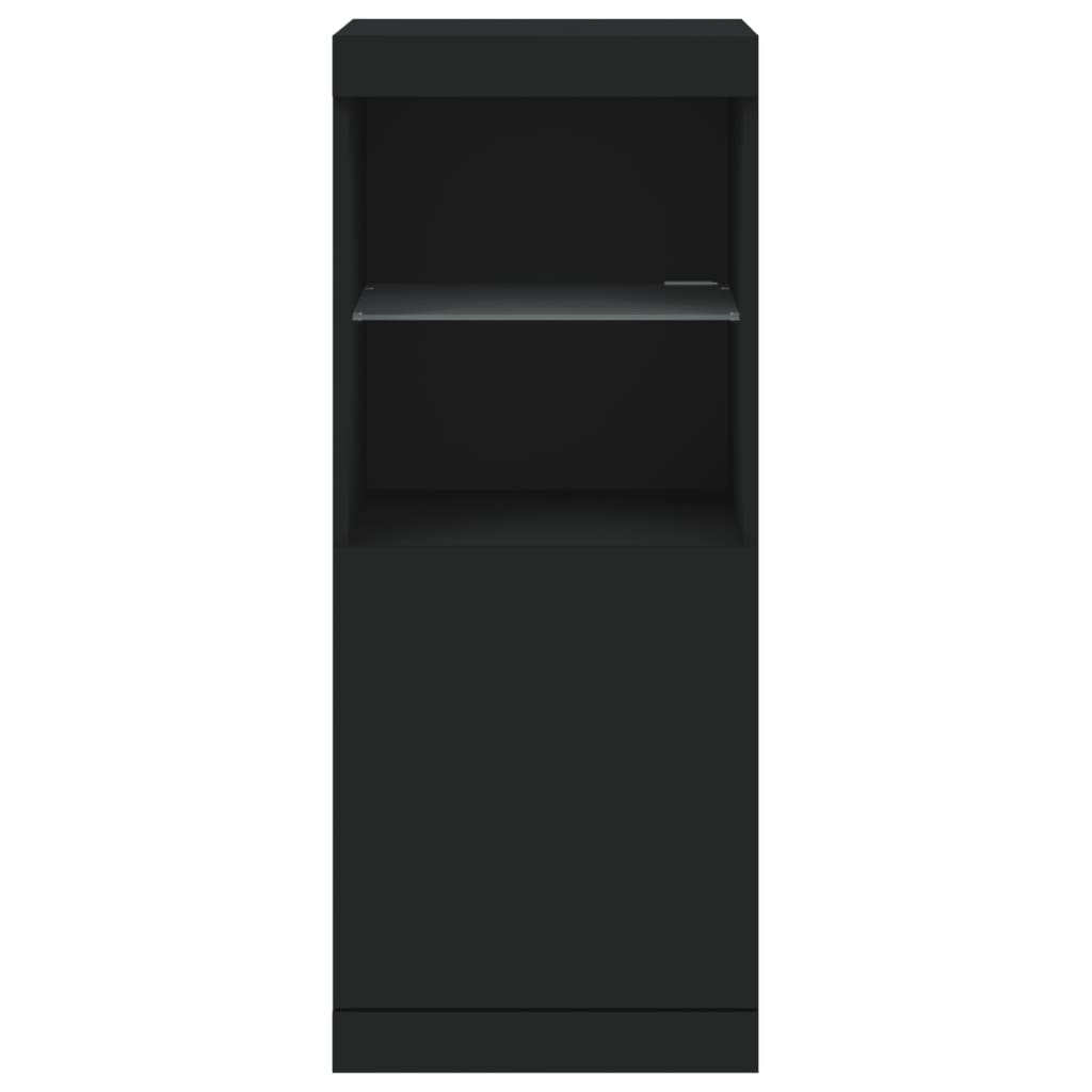 Aparador com luzes LED 41x37x100 cm preto