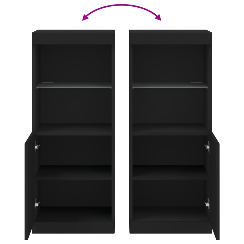 Aparador com luzes LED 41x37x100 cm preto