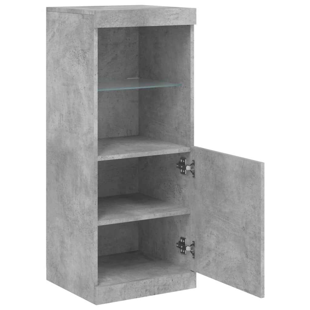 Aparador com luzes LED 41x37x100 cm cinzento cimento