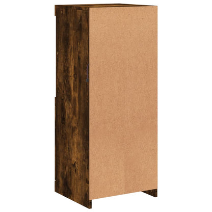 Aparador com luzes LED 41x37x100 cm carvalho fumado