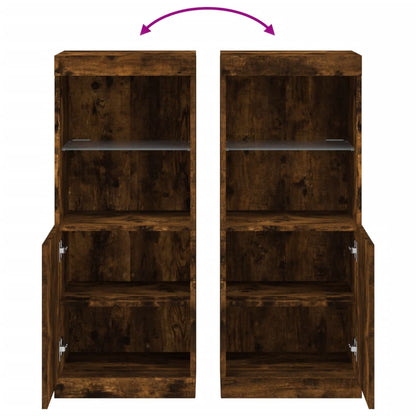 Aparador com luzes LED 41x37x100 cm carvalho fumado