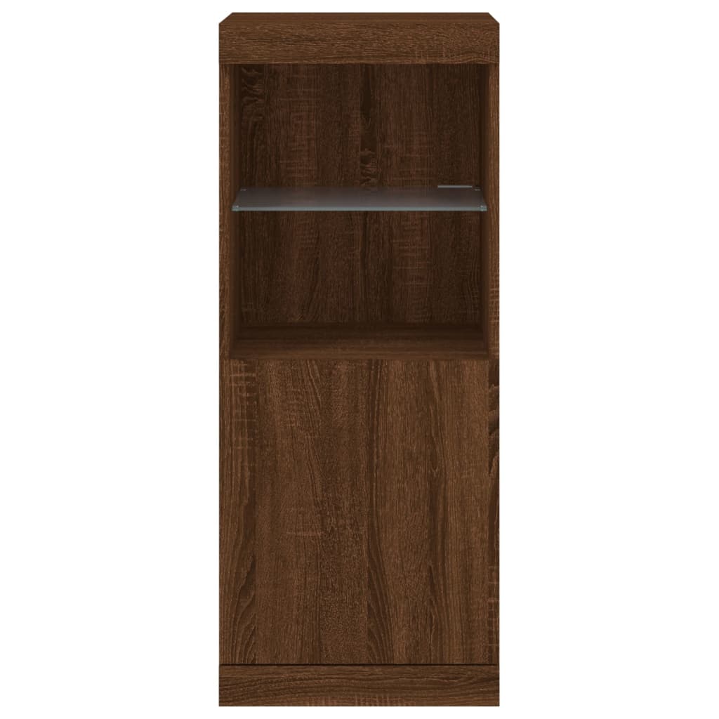 Aparador com luzes LED 41x37x100 cm carvalho castanho