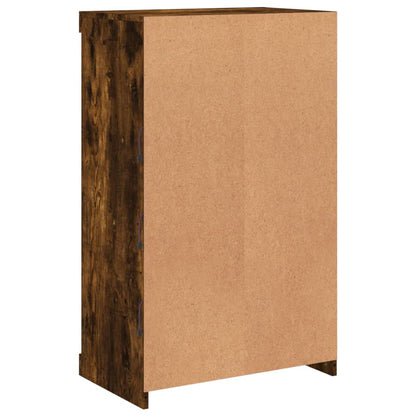 Aparador com luzes LED 60,5x37x100 cm carvalho fumado