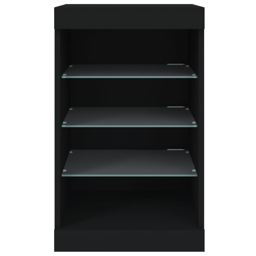 Aparador com luzes LED 41x37x67 cm preto