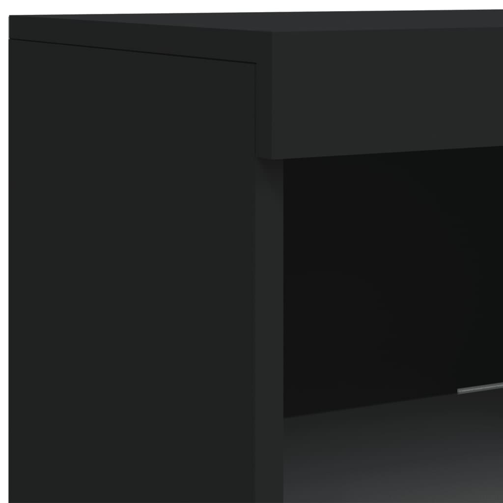 Aparador com luzes LED 41x37x100 cm preto