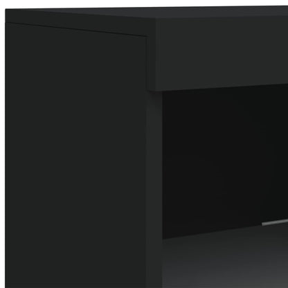 Aparador com luzes LED 41x37x100 cm preto
