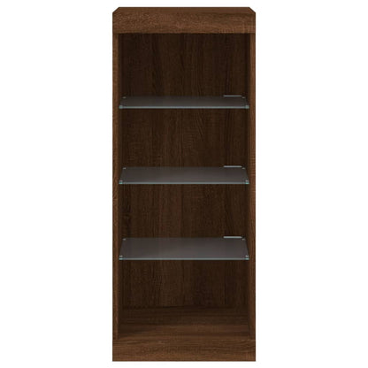 Aparador com luzes LED 41x37x100 cm carvalho castanho