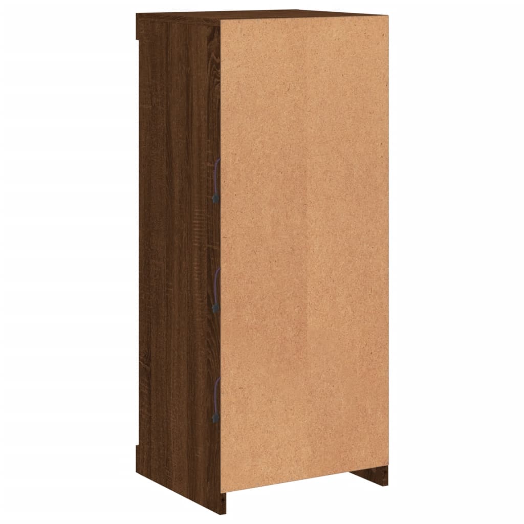 Aparador com luzes LED 41x37x100 cm carvalho castanho