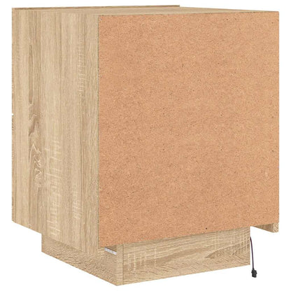 Mesas cabeceira c/ LEDs 2 pcs derivados madeira carvalho sonoma