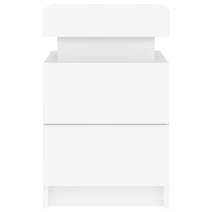 Mesa de cabeceira com luzes LED 35x39x55 cm branco