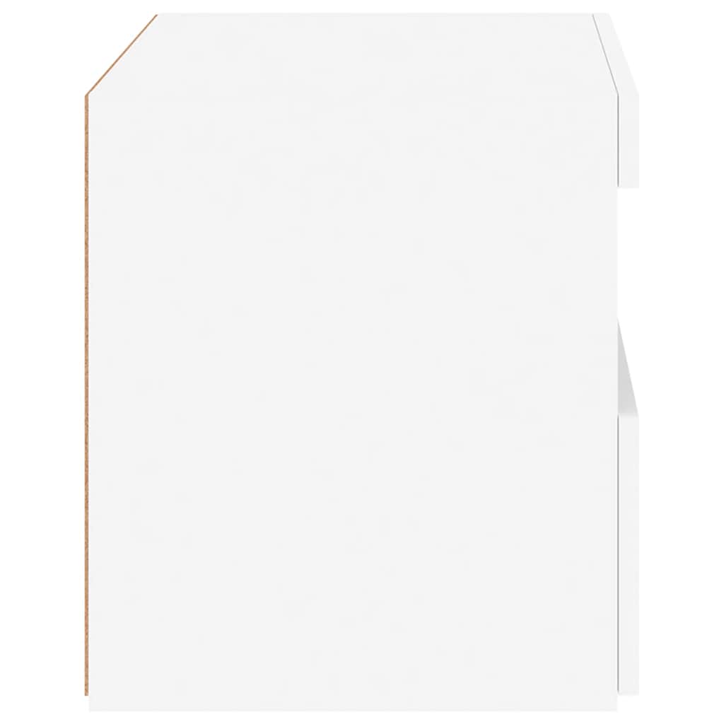 Mesas de cabeceira c/ luzes LED 2 pcs 50x40x45 cm branco