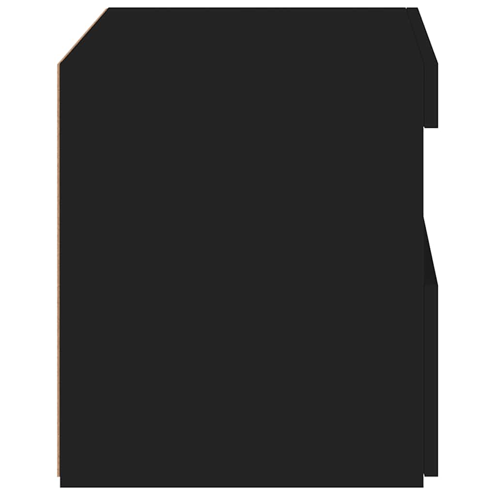 Mesa de cabeceira com luzes LED 50x40x45 cm preto