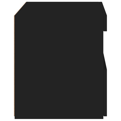 Mesa de cabeceira com luzes LED 50x40x45 cm preto