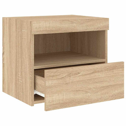 Mesa de cabeceira com luzes LED 50x40x45 cm carvalho sonoma