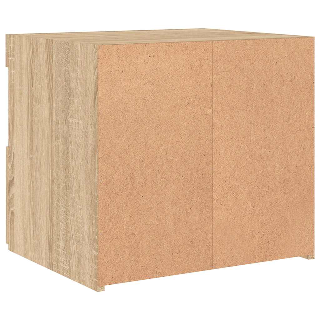 Mesa de cabeceira com luzes LED 50x40x45 cm carvalho sonoma