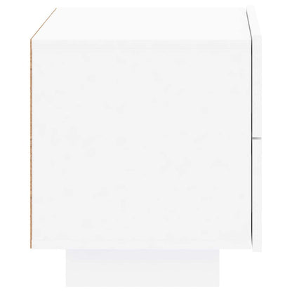 Mesa de cabeceira com luzes LED 70x36x40,5 cm branco
