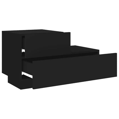 Mesa de cabeceira com luzes LED 70x36x40,5 cm preto