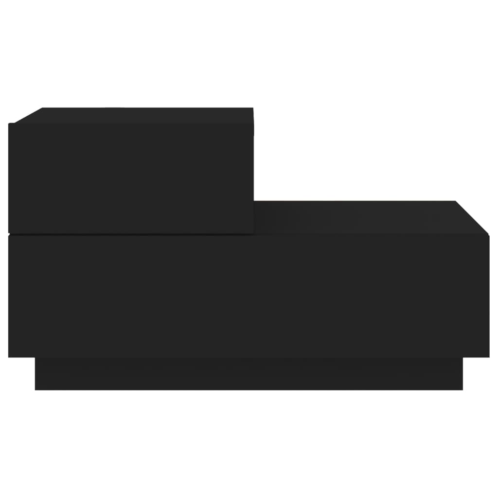 Mesa de cabeceira com luzes LED 70x36x40,5 cm preto