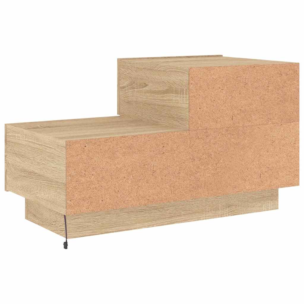Mesa de cabeceira com luzes LED 70x36x40,5 cm carvalho sonoma