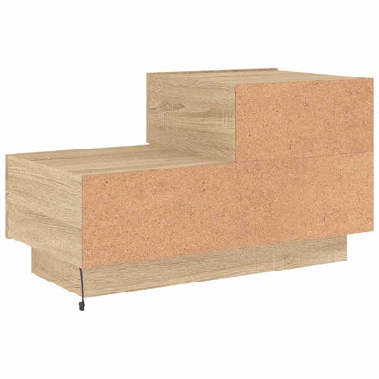Mesa de cabeceira com luzes LED 70x36x40,5 cm carvalho sonoma
