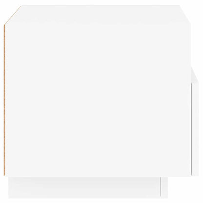 Mesas de cabeceira com luzes LED 2 pcs 40x39x37 cm branco