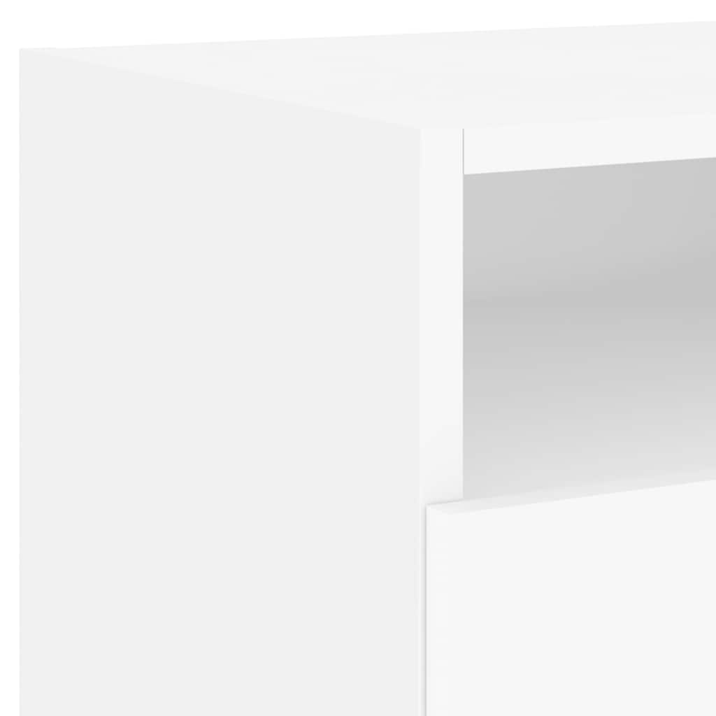 Mesas de cabeceira com luzes LED 2 pcs 40x39x37 cm branco