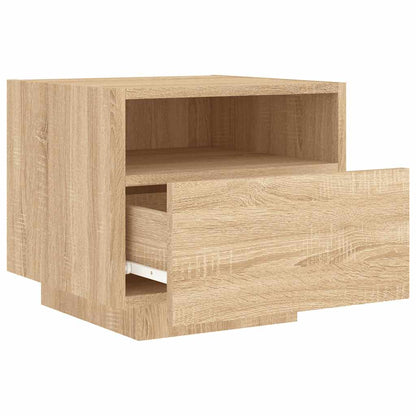 Mesa de cabeceira com luzes LED 40x39x37 cm carvalho sonoma