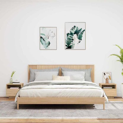 Mesas cabeceira c/ luzes LED 2 pcs 40x39x37 cm carvalho sonoma