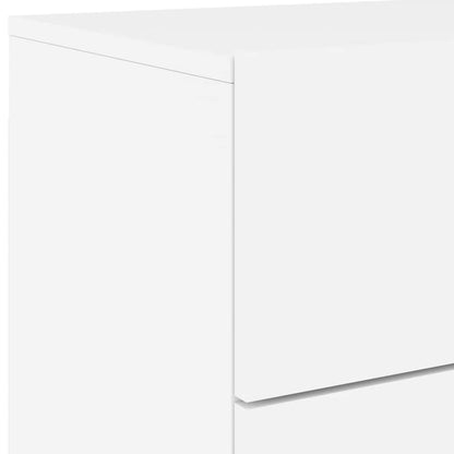 Mesas de cabeceira de parede com luzes LED 2 pcs branco