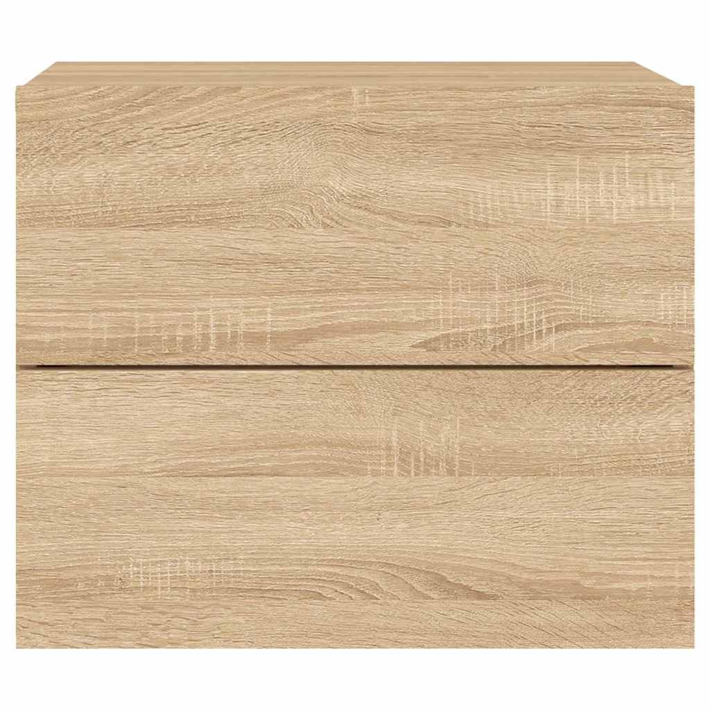 Mesas de cabeceira de parede com luzes LED 2pcs carvalho sonoma