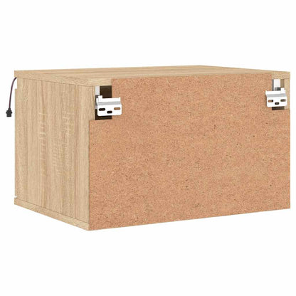 Mesas de cabeceira de parede com luzes LED 2pcs carvalho sonoma