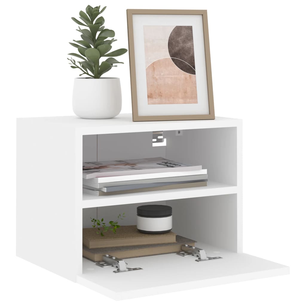 Móveis de parede p/ TV derivados madeira branco, 2pcs