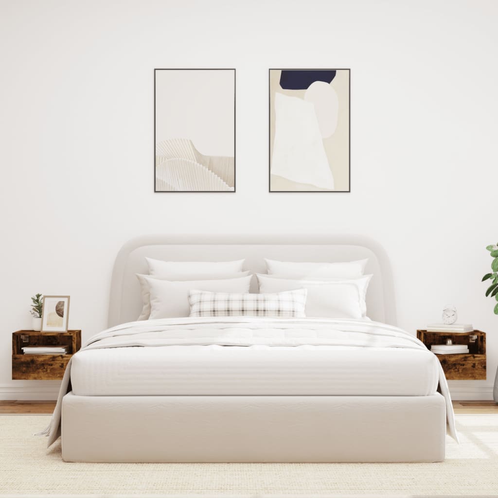 Móveis parede TV deriv. madeira carvalho fumado, 2pcs