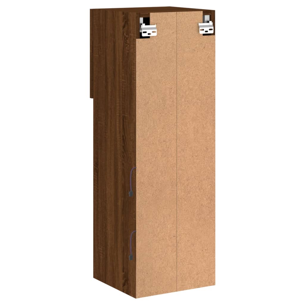 Móvel de TV com luzes LED carvalho castanho