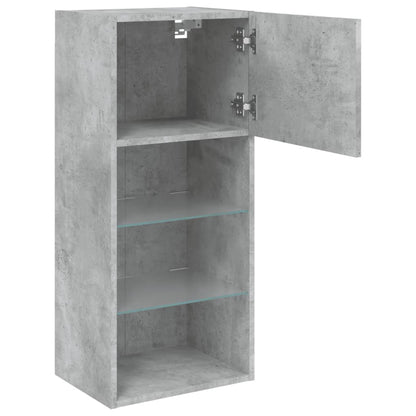 Móveis de TV com luzes LED 2 pcs 40,5x30x90 cm cinzento cimento
