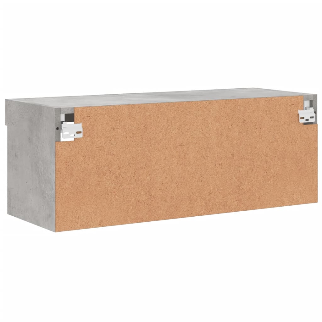 Móvel de TV com luzes LED cinzento cimento