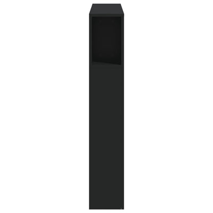 Cabeceira cama c/ LEDs 100x18,5x103,5 cm deriv. madeira preto
