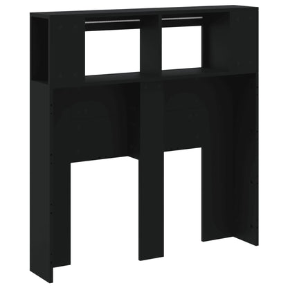 Cabeceira cama c/ LEDs 100x18,5x103,5 cm deriv. madeira preto