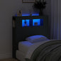 Cabeceira cama c/ LEDs 100x18,5x103,5 cm deriv. madeira preto