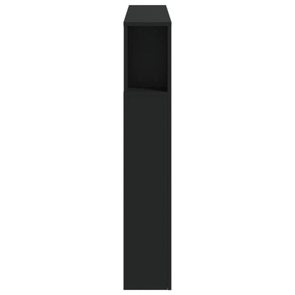 Cabeceira cama c/ LEDs 120x18,5x103,5 cm deriv. madeira preto