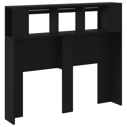 Cabeceira cama c/ LEDs 120x18,5x103,5 cm deriv. madeira preto
