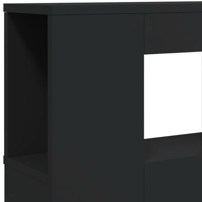 Cabeceira cama c/ LEDs 120x18,5x103,5 cm deriv. madeira preto