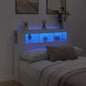 Cabeceira cama c/ LEDs 140x18,5x103,5 cm deriv. madeira branco