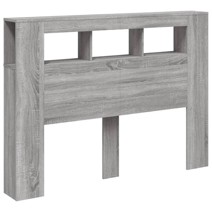 Cabeceira c/ LEDs 140x18,5x103,5 cm sonoma cinzento