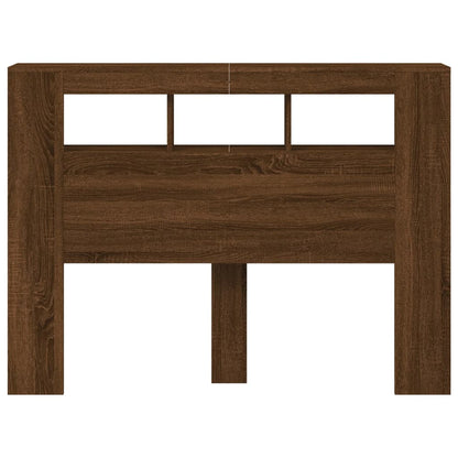 Cabeceira c/ LEDs 140x18,5x103,5 cm carvalho castanho