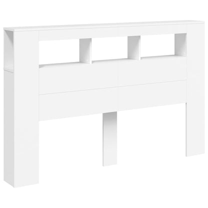 Cabeceira cama c/ LEDs 160x18,5x103,5 cm deriv. madeira branco